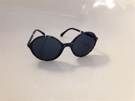 Round Chanel Glittered Dark Blue Sunglasses 5391H 